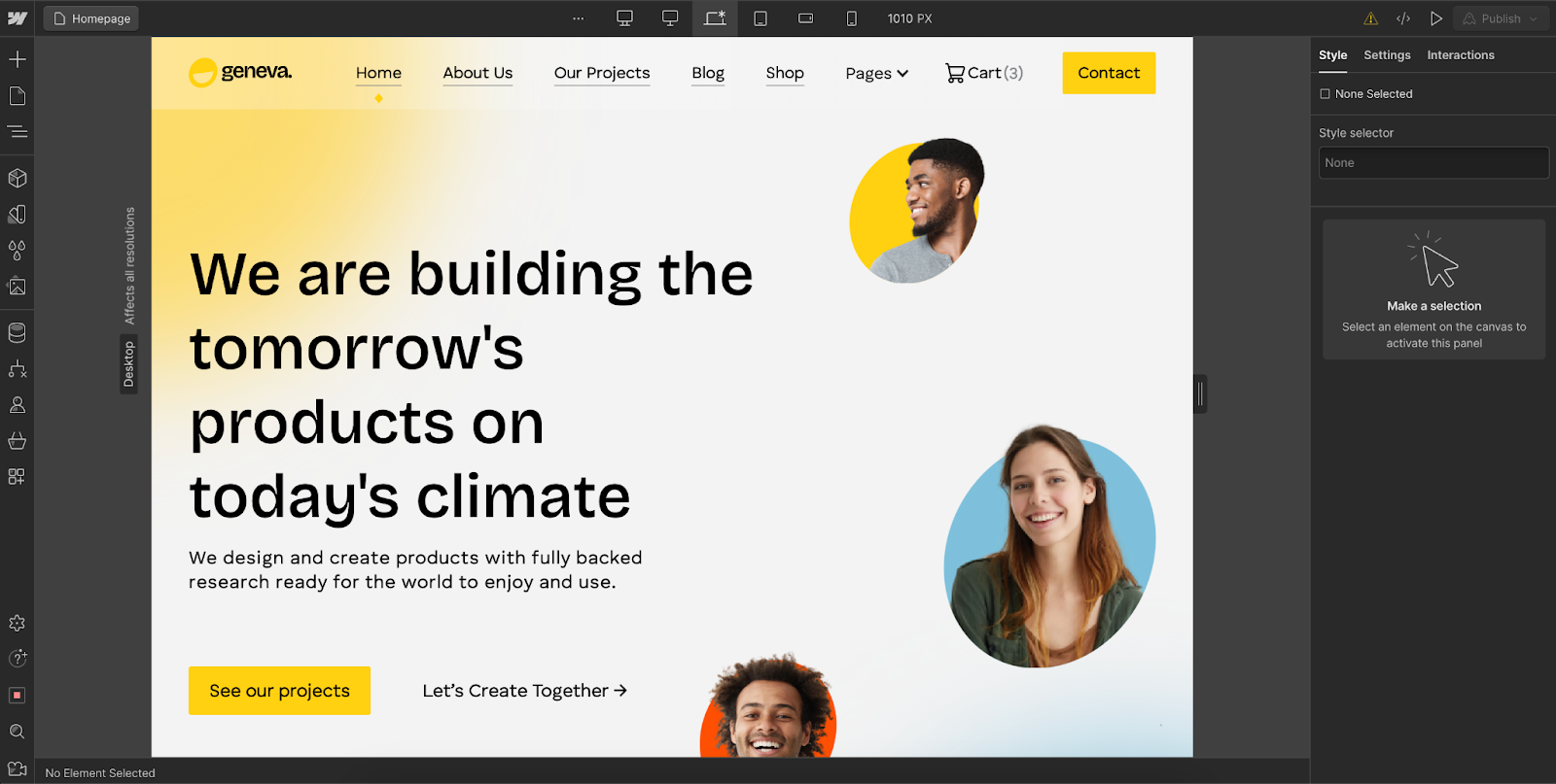 What is Webflow? A preview of a Webflow template designed by Azwedo and Wedoflowo
